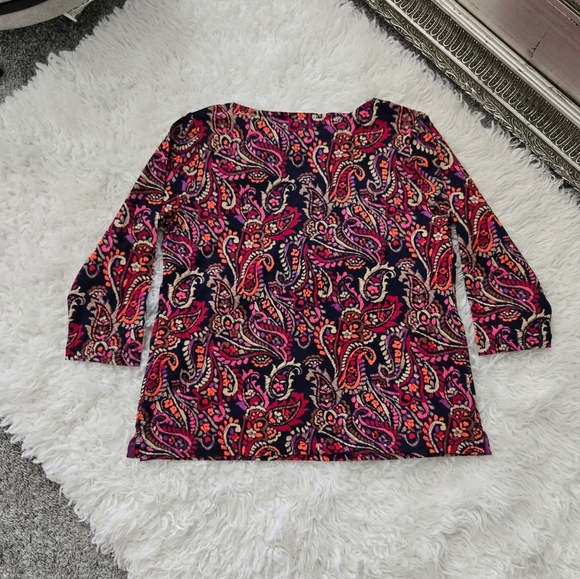 Appleseed's Prima Cotton Batik Paisley Tee. Size Petite Small. New without tags. - Picture 4 of 8